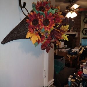Autumn Floral Wicker Wall Decor